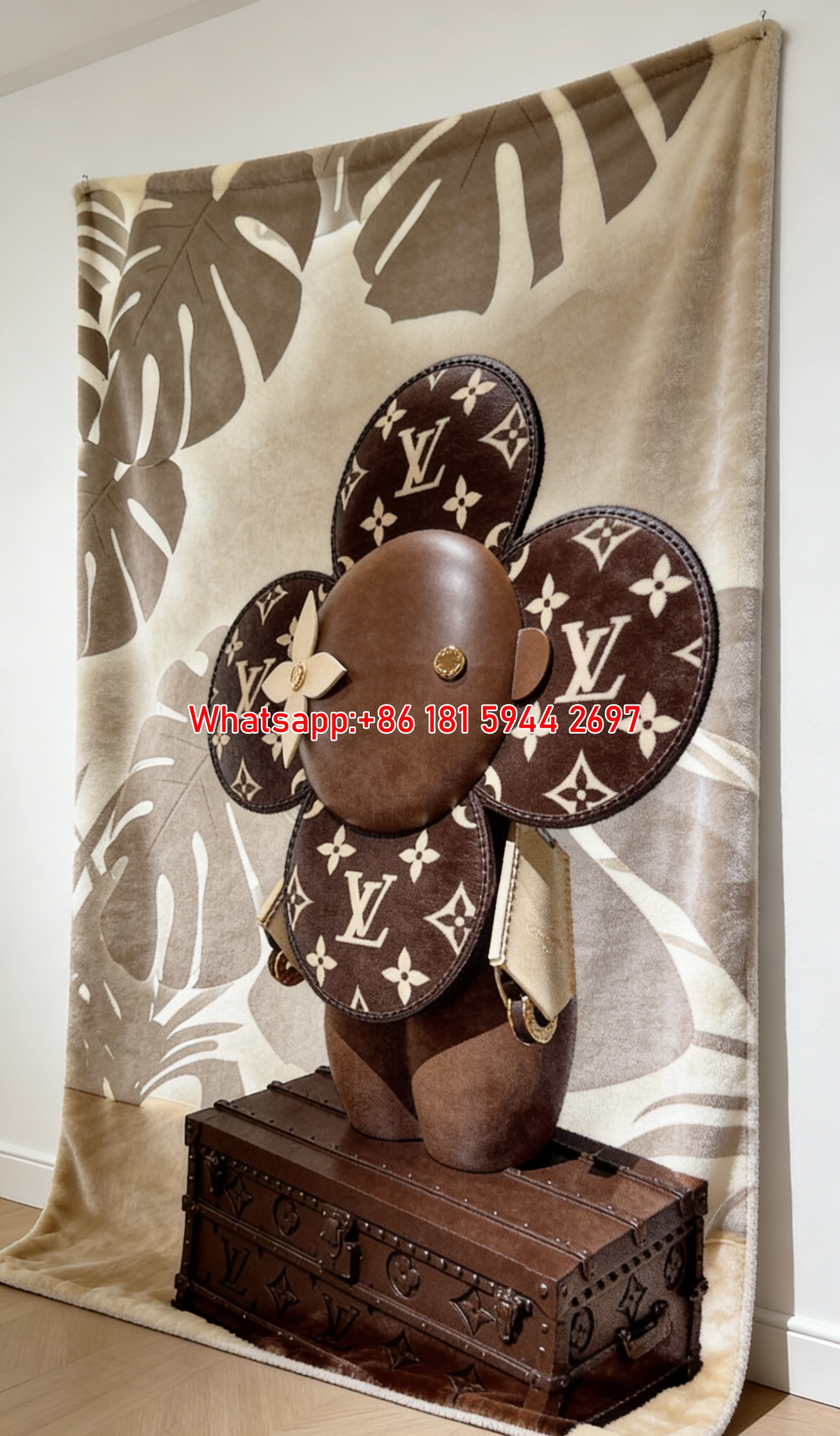 LV Monogram Flower Doll Blanket LV Vivienne Icon Throw IMG_3250